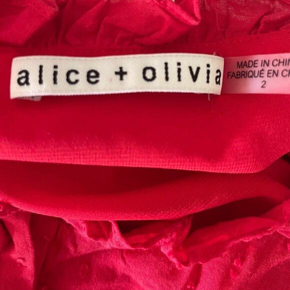 Alice + Olivia Avi Cotton Button Down Ruched Waist Mini Dress Size 2 - Picture 8 of 9